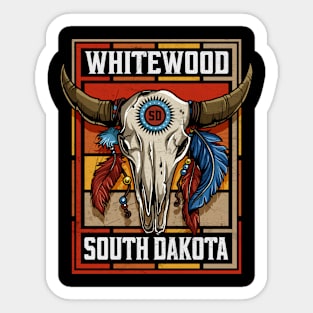 Whitewood South Dakota Native American Bison Skull Sticker